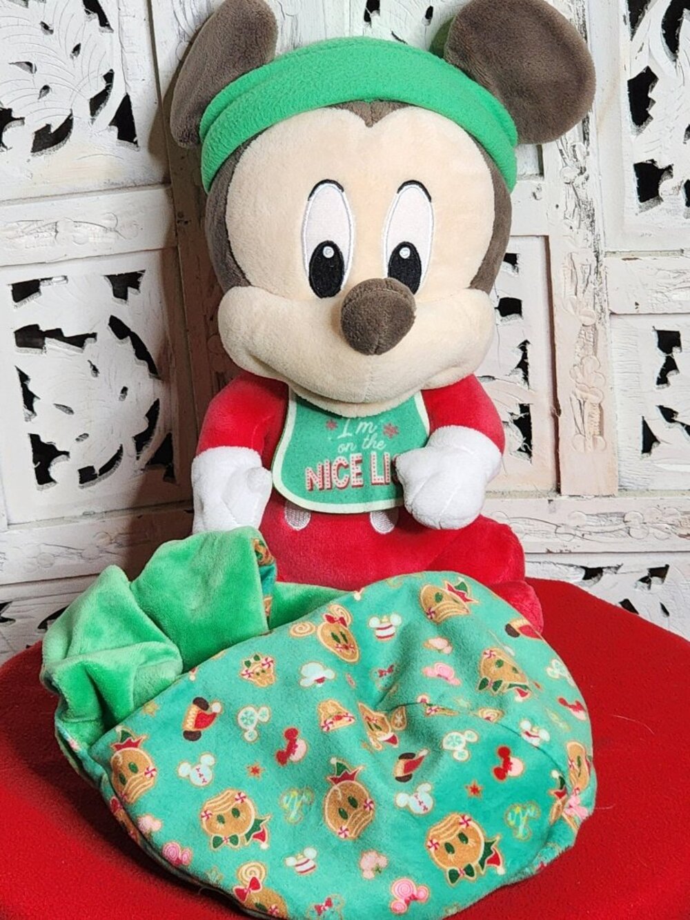 Disney Parks Disney Baby Mickey Mouse I'm on the Nice List Holiday Plushie Doll